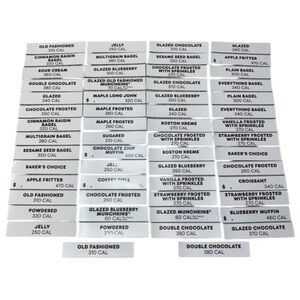 Dunkin Donuts Menu Item’s Magnets 58 Total Reusable Magnetic Name Tags Bagel